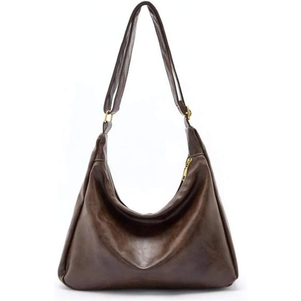 Hobo Bags for Women, Ultra Soft Foldable Vegan Leather Shoulder